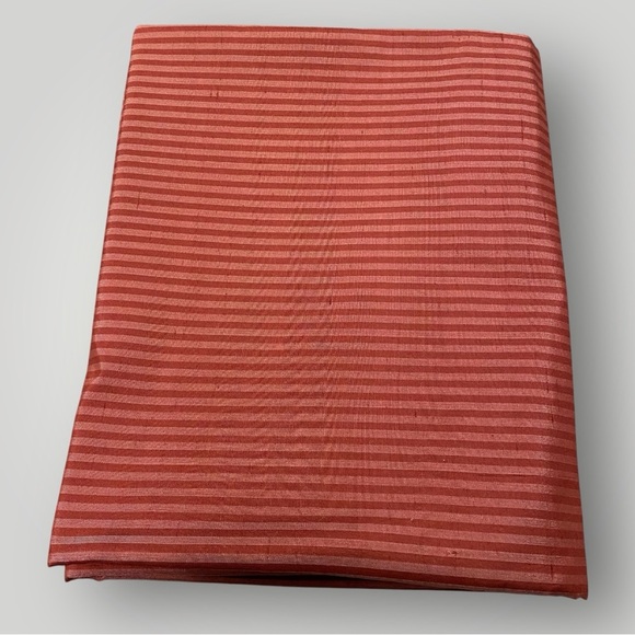 Restoration Hardware Thai Tonal Silk Stripe Drapery 83"x50" panel Red - Picture 2 of 6